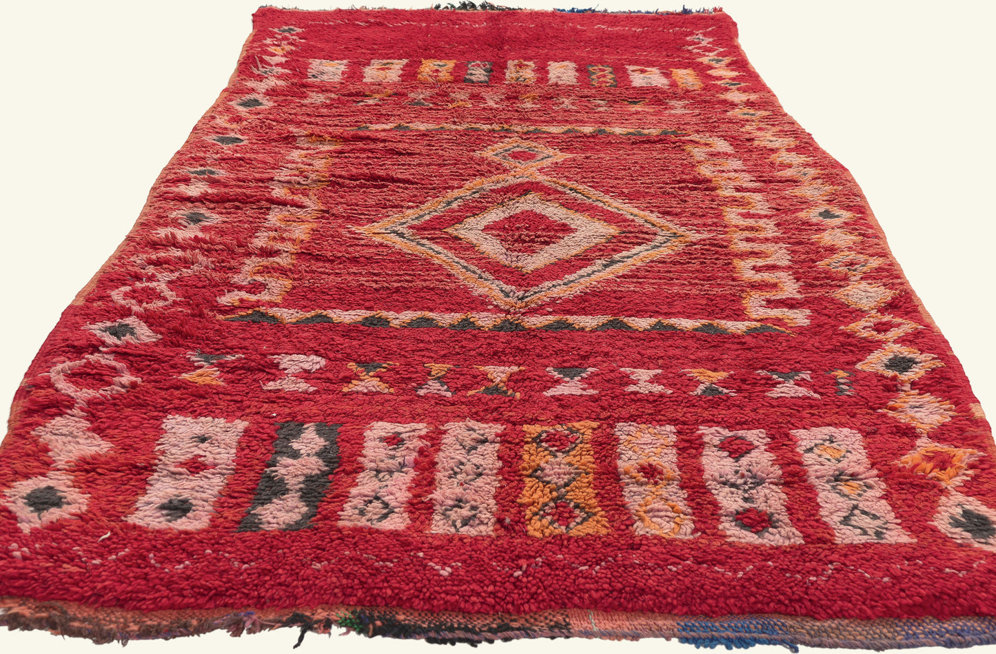 4 x 8 - Red Vintage Boujad Moroccan Rug - 22025