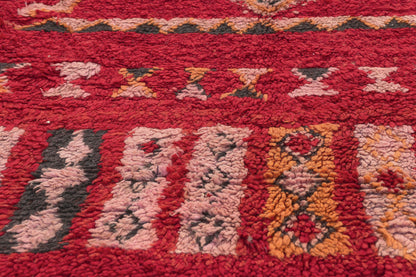 4 x 8 - Red Vintage Boujad Moroccan Rug - 22025