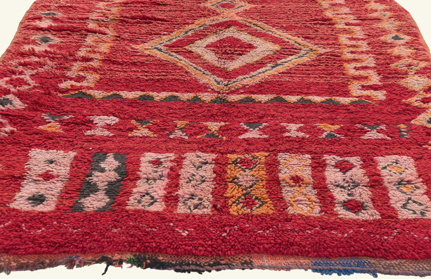 4 x 8 - Red Vintage Boujad Moroccan Rug - 22025