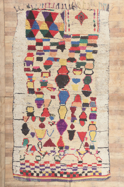 6 x 11 - Ivory Vintage Azilal Moroccan Rug - 22026
