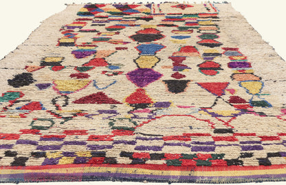 6 x 11 - Ivory Vintage Azilal Moroccan Rug - 22026