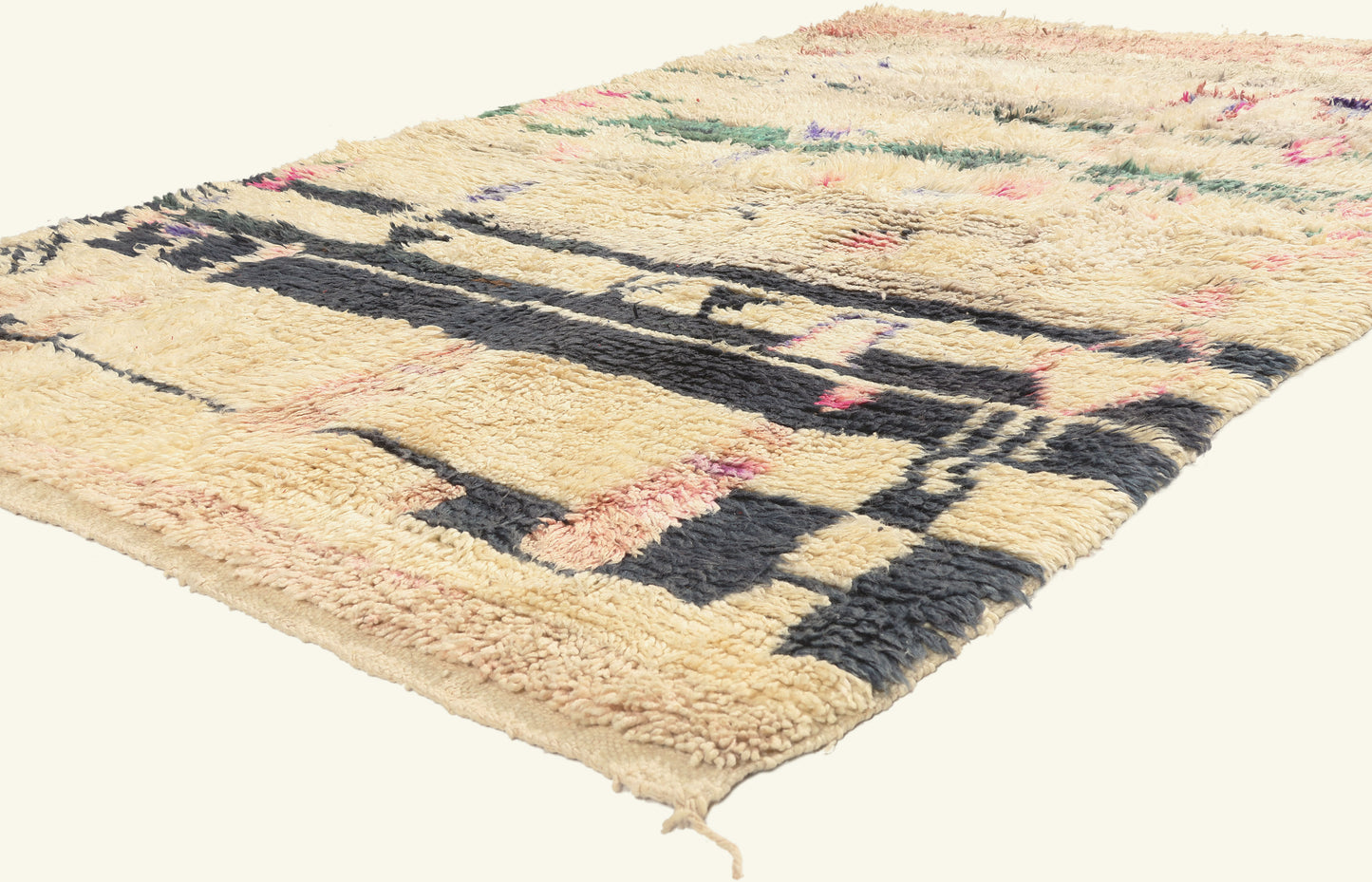 5 x 8 - Ivory Vintage Azilal Moroccan Rug - 22029
