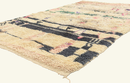 5 x 8 - Ivory Vintage Azilal Moroccan Rug - 22029