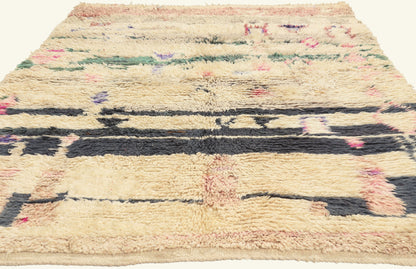 5 x 8 - Ivory Vintage Azilal Moroccan Rug - 22029