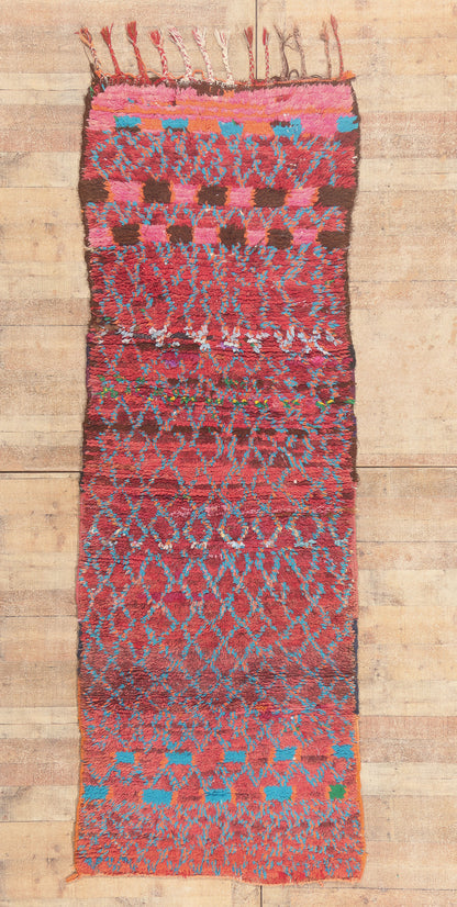 3 x 9 - Red Vintage Boujad Moroccan Rug - 22030