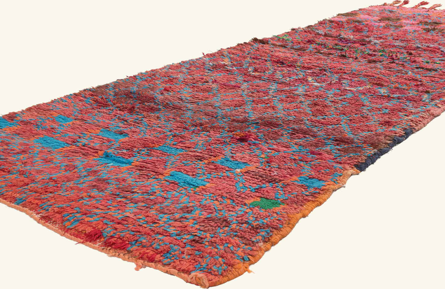 3 x 9 - Red Vintage Boujad Moroccan Rug - 22030