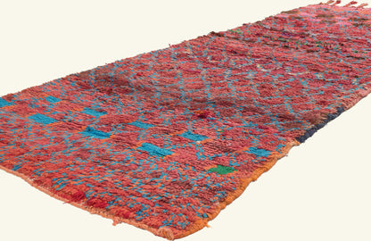3 x 9 - Red Vintage Boujad Moroccan Rug - 22030