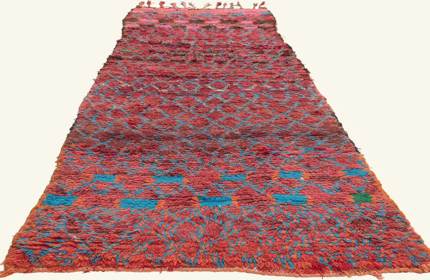 3 x 9 - Red Vintage Boujad Moroccan Rug - 22030