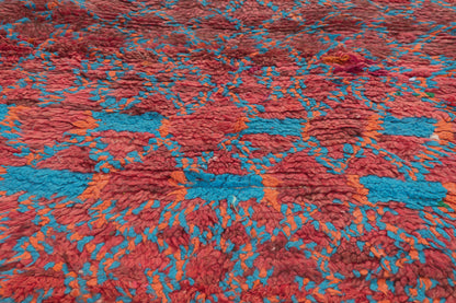 3 x 9 - Red Vintage Boujad Moroccan Rug - 22030