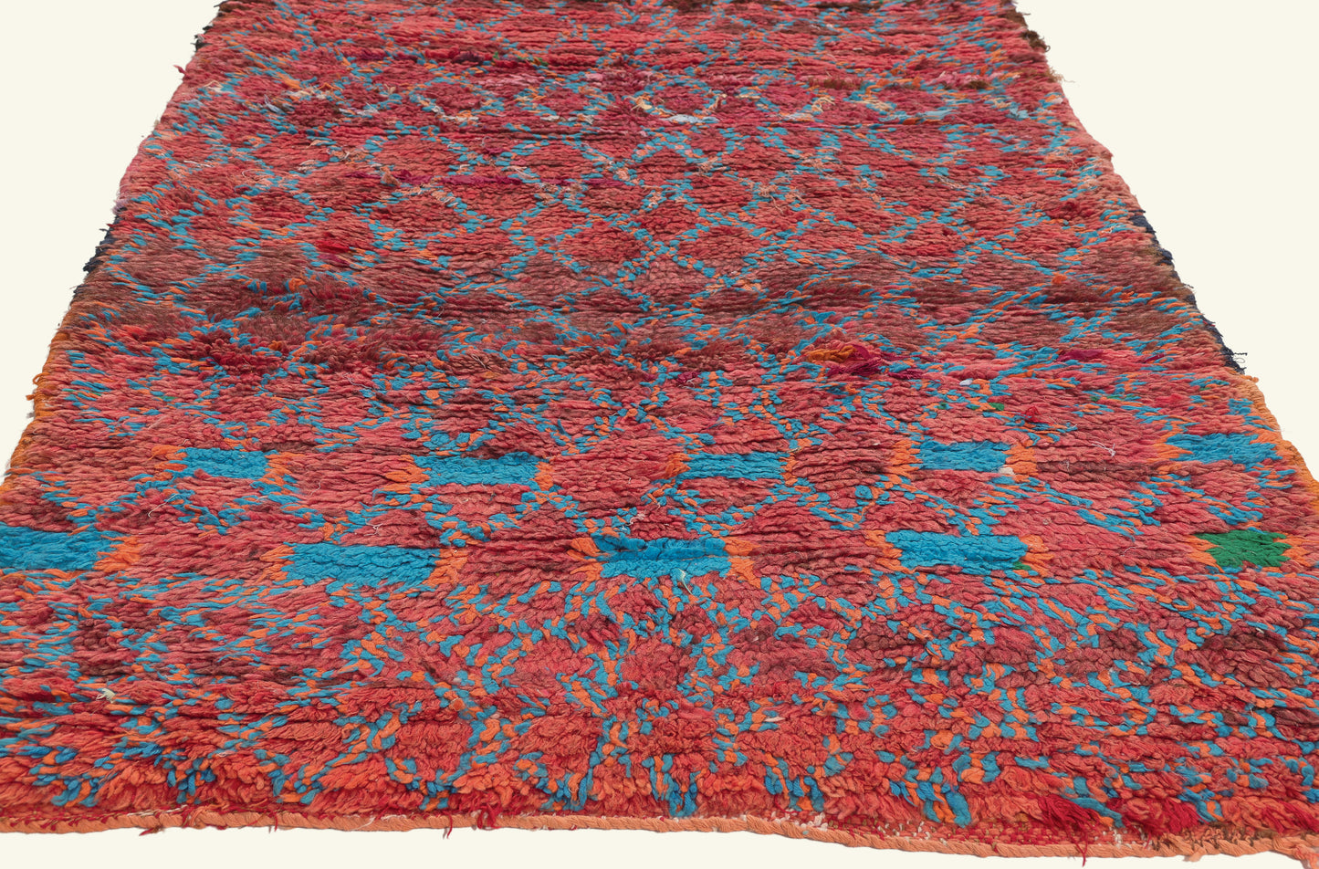 3 x 9 - Red Vintage Boujad Moroccan Rug - 22030