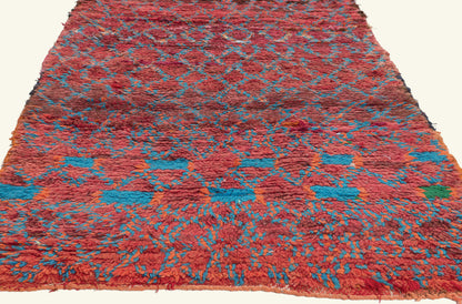 3 x 9 - Red Vintage Boujad Moroccan Rug - 22030