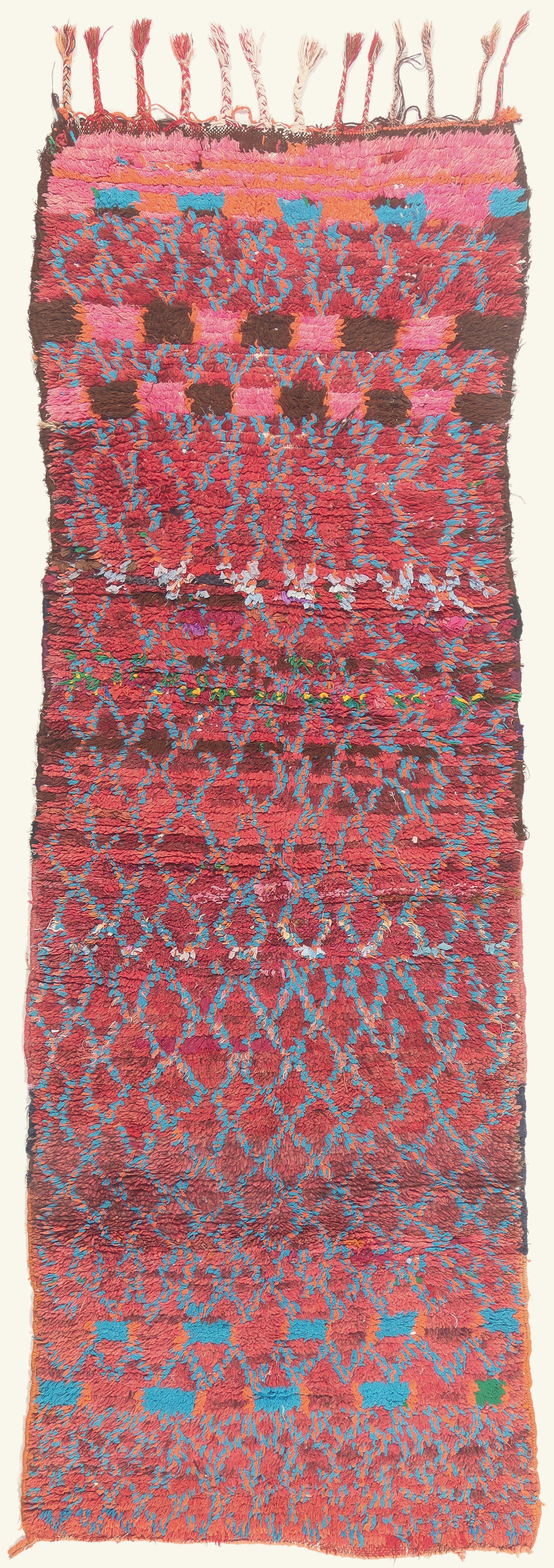3 x 9 - Red Vintage Boujad Moroccan Rug - 22030