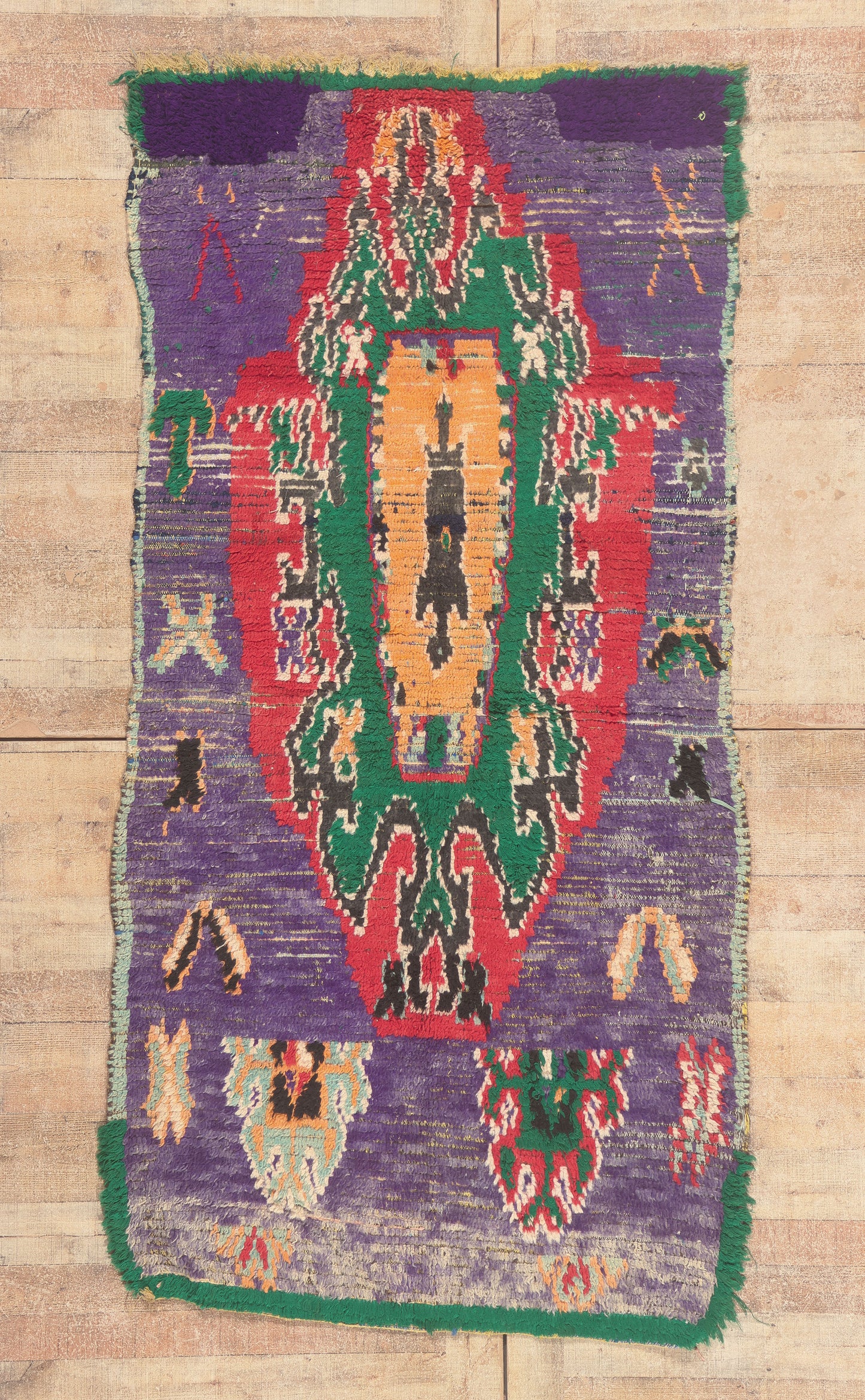 4 x 7 - Purple Vintage Boujad Moroccan Rug - 22031