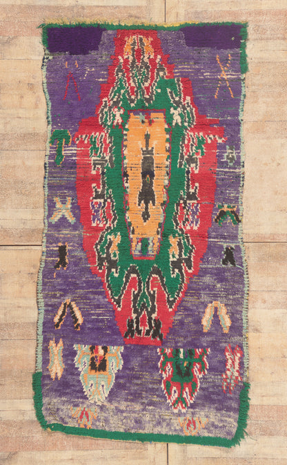 4 x 7 - Purple Vintage Boujad Moroccan Rug - 22031