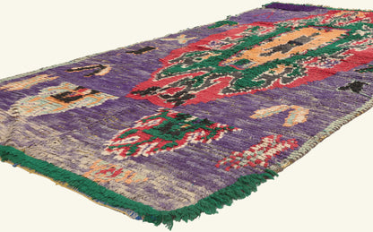 4 x 7 - Purple Vintage Boujad Moroccan Rug - 22031