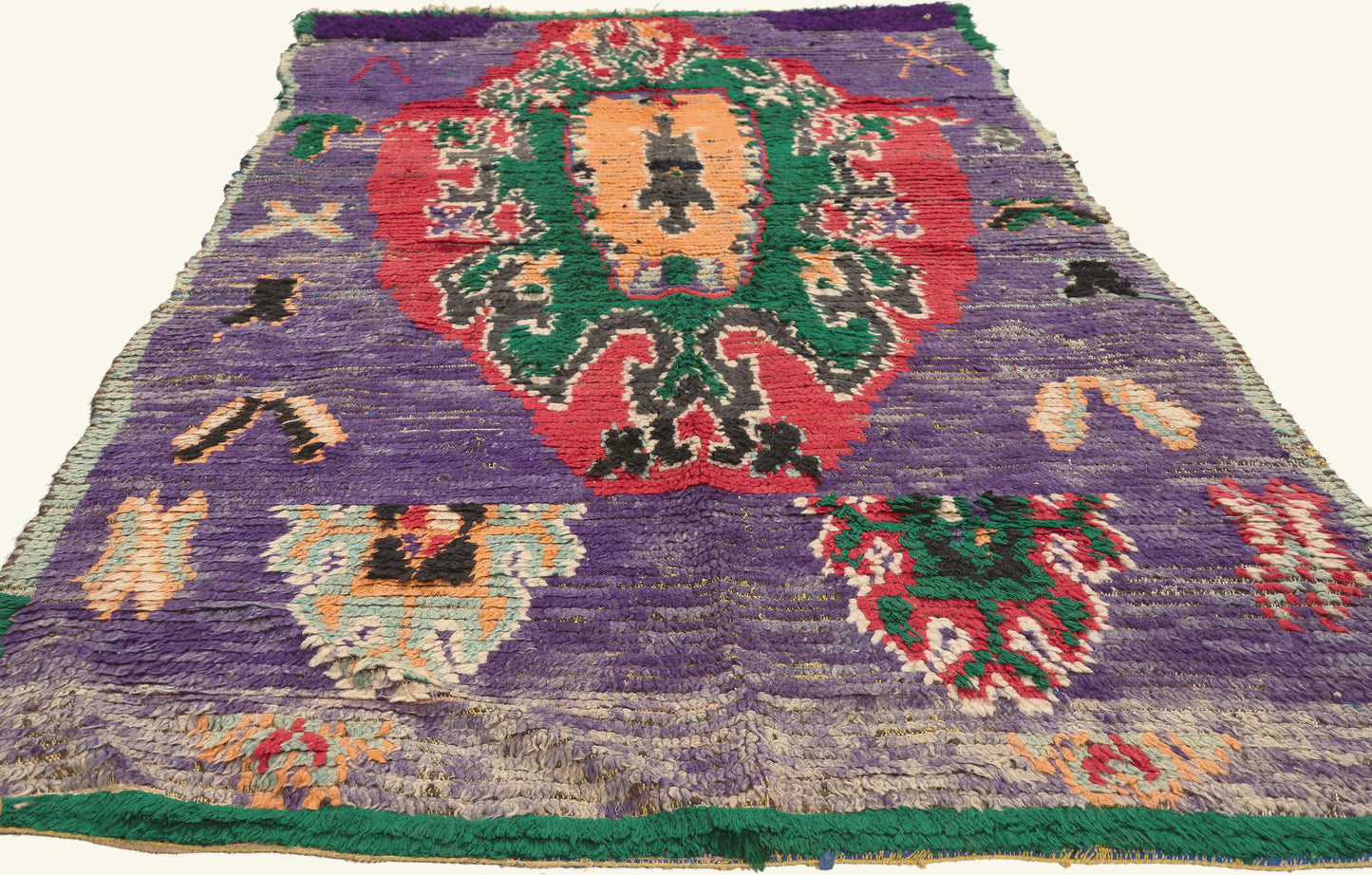 4 x 7 - Purple Vintage Boujad Moroccan Rug - 22031