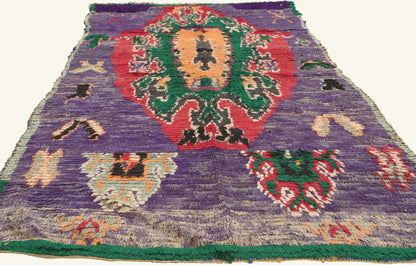 4 x 7 - Purple Vintage Boujad Moroccan Rug - 22031