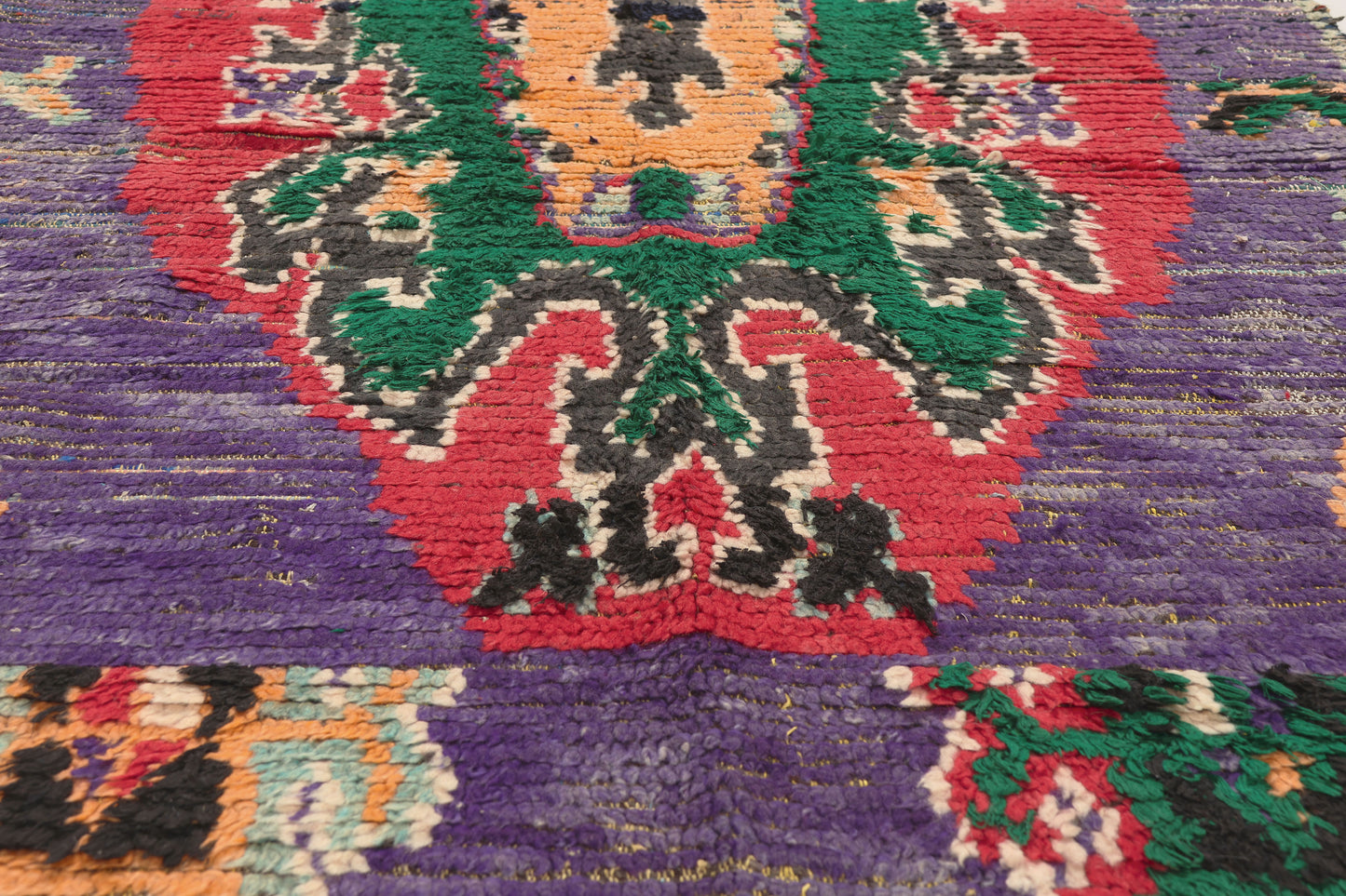 4 x 7 - Purple Vintage Boujad Moroccan Rug - 22031