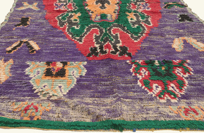 4 x 7 - Purple Vintage Boujad Moroccan Rug - 22031
