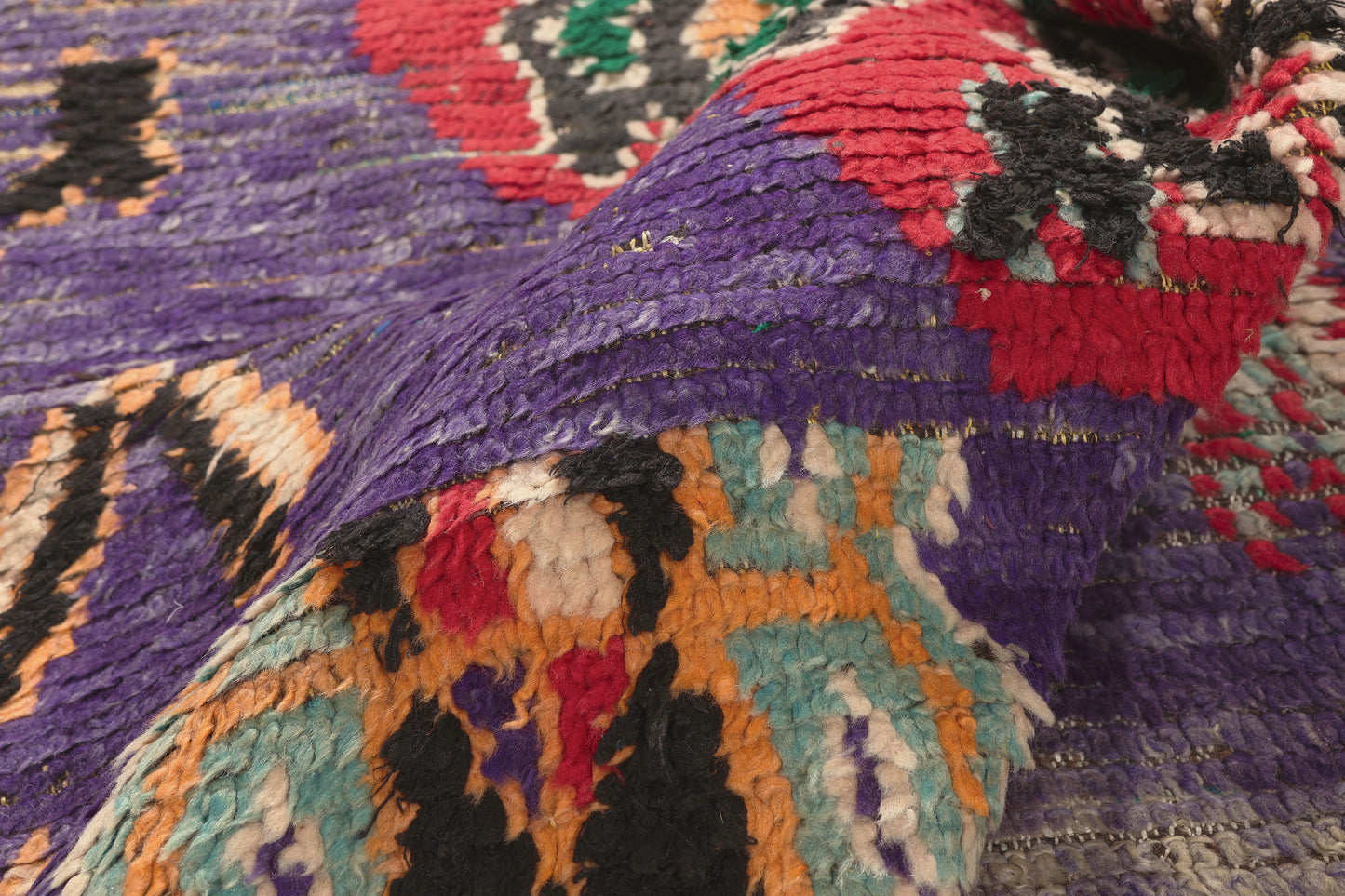 4 x 7 - Purple Vintage Boujad Moroccan Rug - 22031