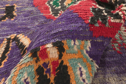 4 x 7 - Purple Vintage Boujad Moroccan Rug - 22031