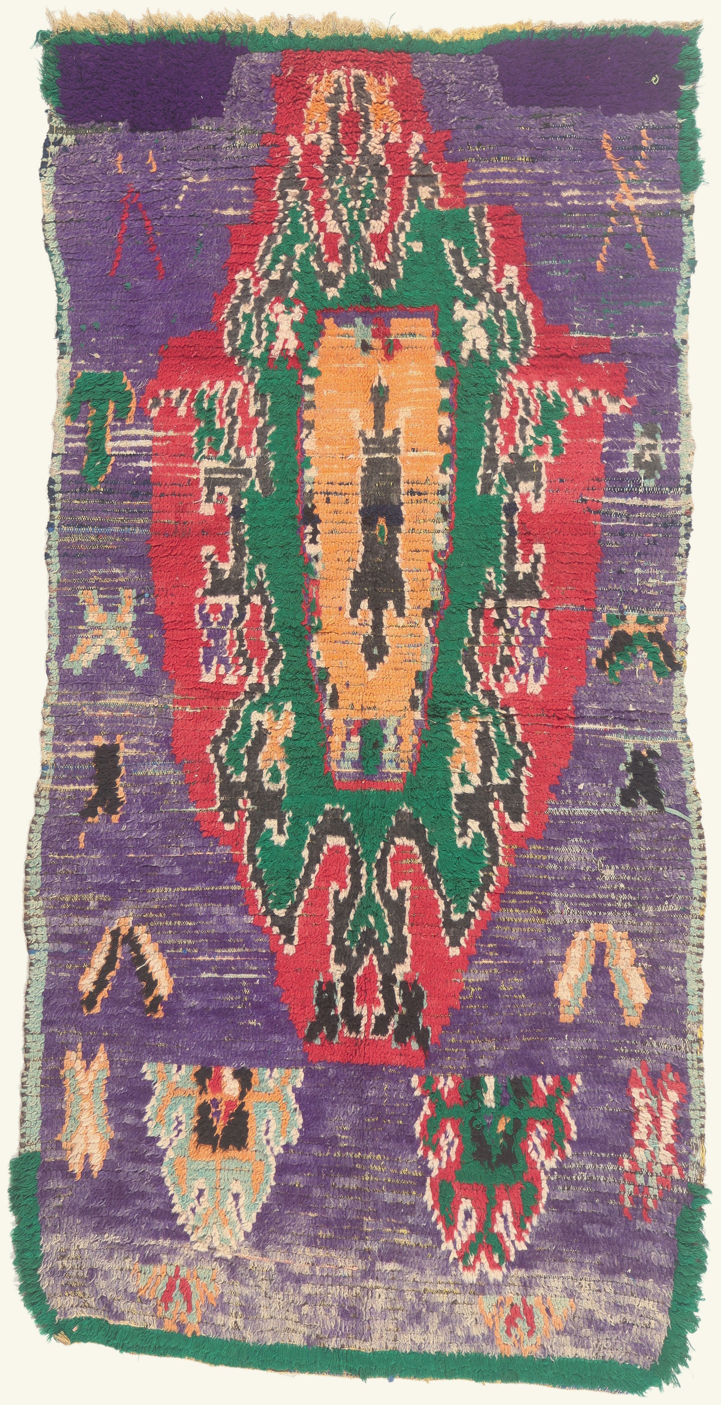4 x 7 - Purple Vintage Boujad Moroccan Rug - 22031