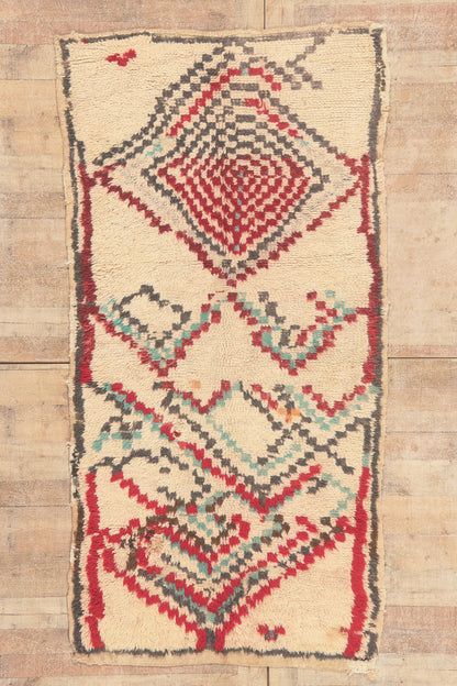 4 x 7 - Ivory Vintage Azilal Moroccan Rug - 22032