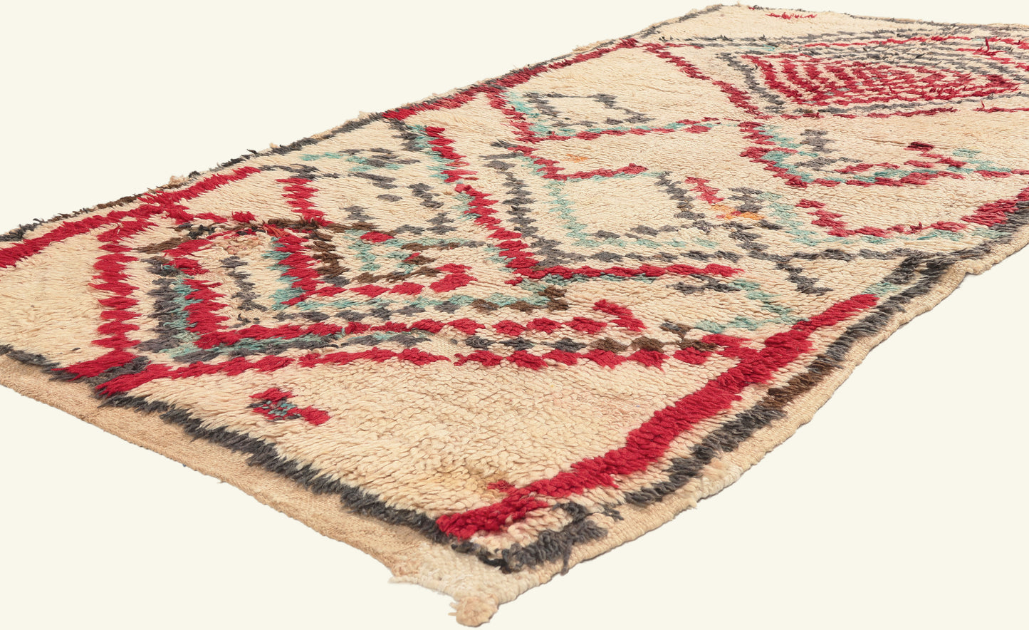 4 x 7 - Ivory Vintage Azilal Moroccan Rug - 22032