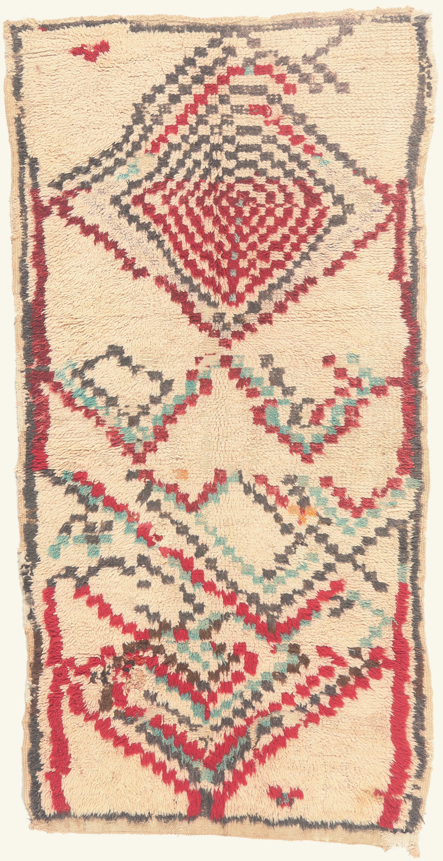 4 x 7 - Ivory Vintage Azilal Moroccan Rug - 22032