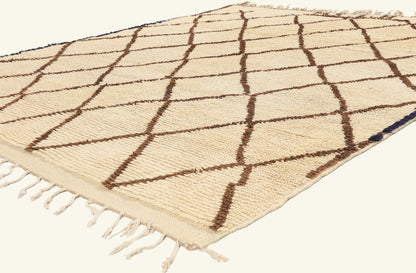 6 x 8 - Ivory Vintage Azilal Moroccan Rug - 22033