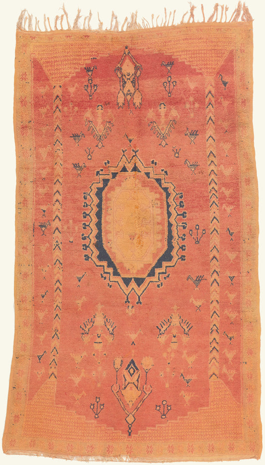 5 x 9 - Rust Vintage Taznakht Moroccan Rug - 22034