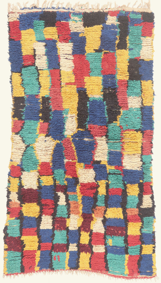 4 x 8 - Multicolor Vintage Azilal Moroccan Rug - 22038