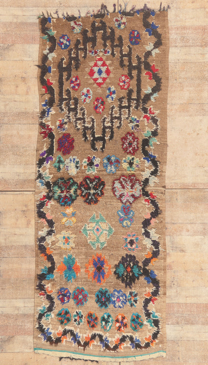 3 x 8 - Brown Vintage Boujad Moroccan Rug - 22039