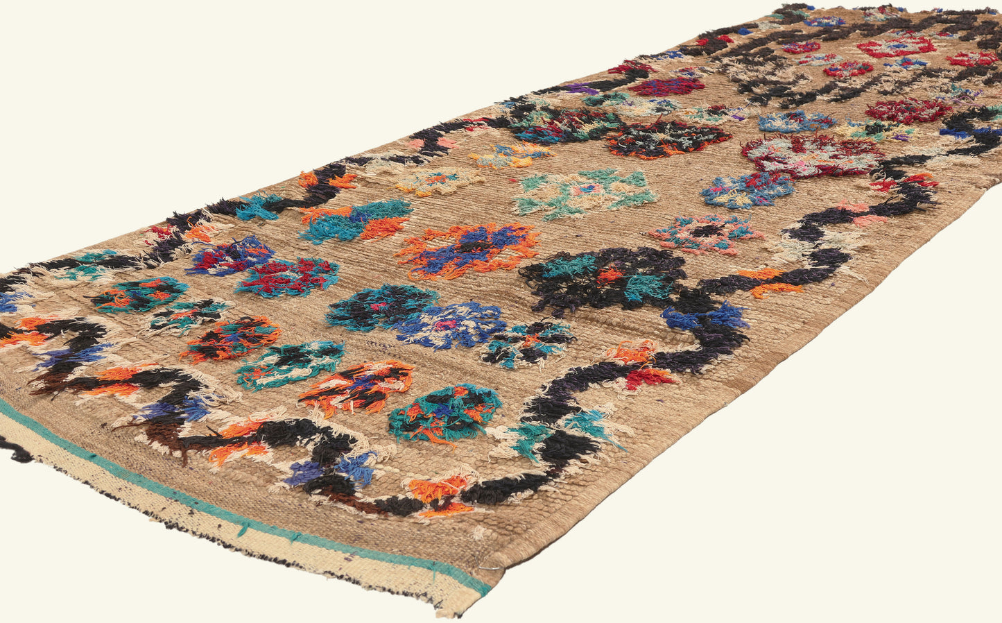 3 x 8 - Brown Vintage Boujad Moroccan Rug - 22039