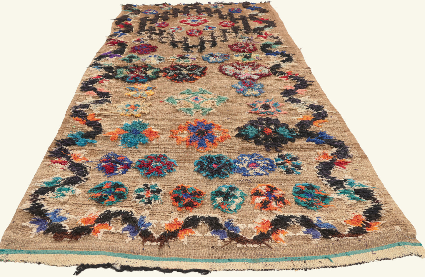 3 x 8 - Brown Vintage Boujad Moroccan Rug - 22039