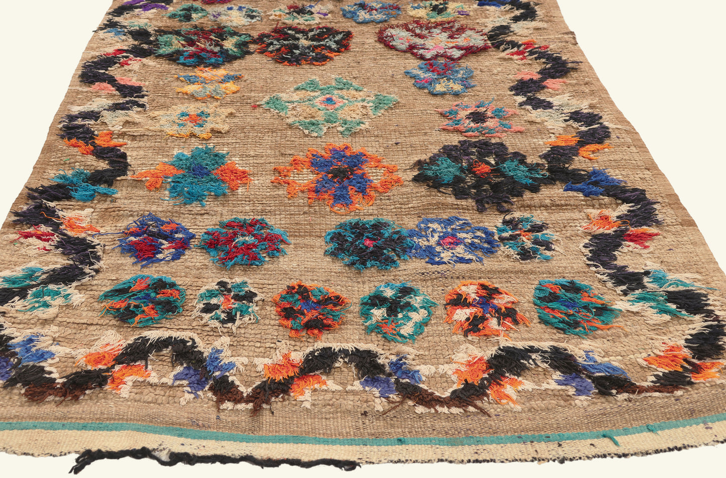 3 x 8 - Brown Vintage Boujad Moroccan Rug - 22039