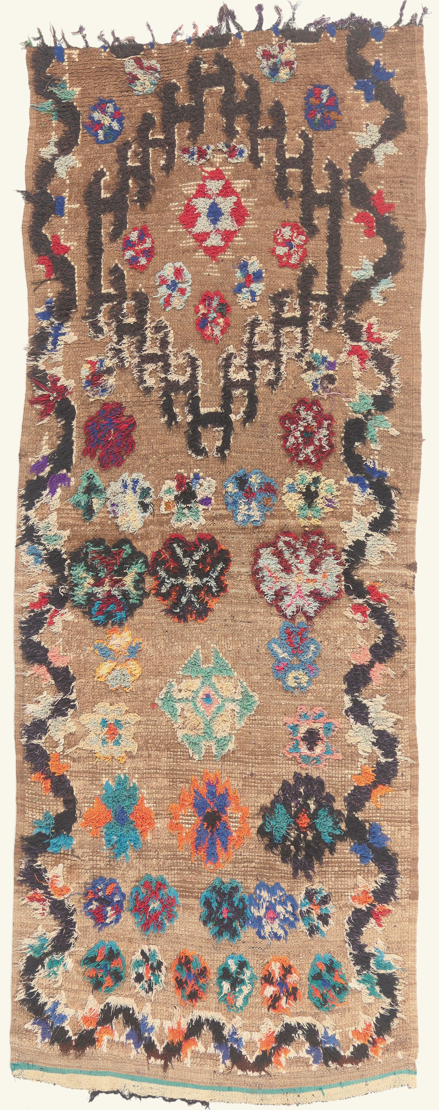 3 x 8 - Brown Vintage Boujad Moroccan Rug - 22039