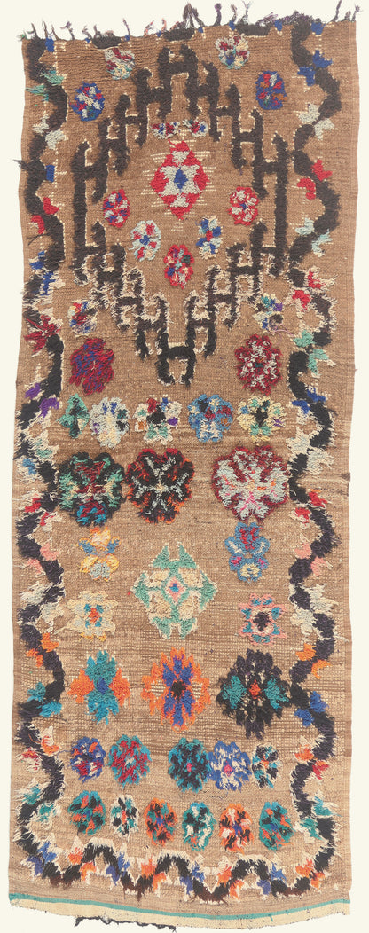 3 x 8 - Brown Vintage Boujad Moroccan Rug - 22039