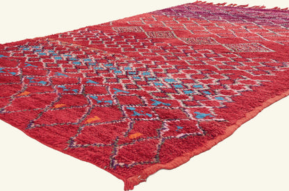 6 x 9 - Red Vintage Beni MGuild Moroccan Rug - 22040