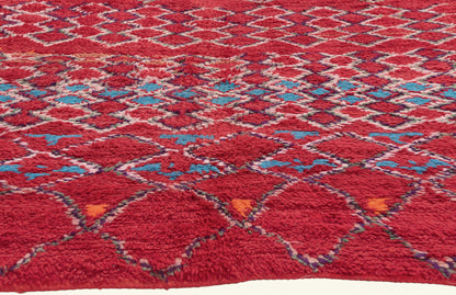 6 x 9 - Red Vintage Beni MGuild Moroccan Rug - 22040