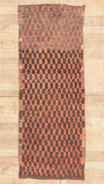 4 x 9 - Brown Vintage Boujad Moroccan Rug - 22041