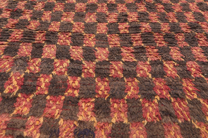 4 x 9 - Brown Vintage Boujad Moroccan Rug - 22041