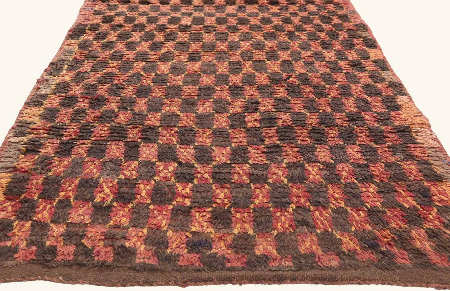 4 x 9 - Brown Vintage Boujad Moroccan Rug - 22041