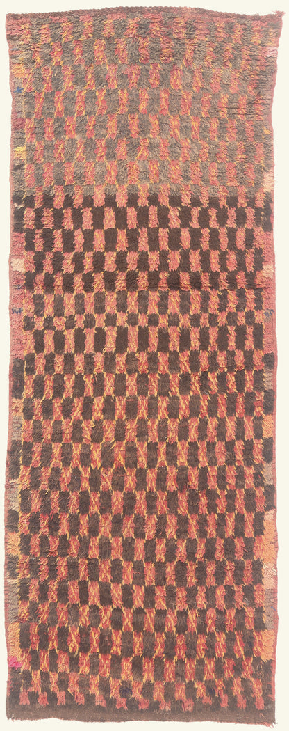 4 x 9 - Brown Vintage Boujad Moroccan Rug - 22041