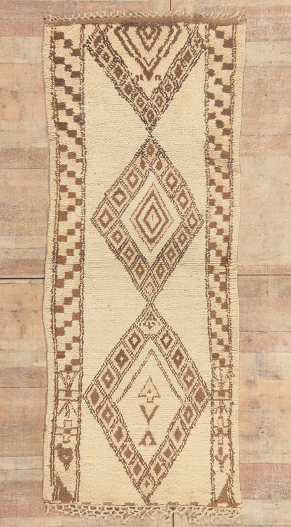 3 x 8 - Ivory Vintage Azilal Moroccan Rug - 22043