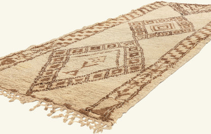 3 x 8 - Ivory Vintage Azilal Moroccan Rug - 22043