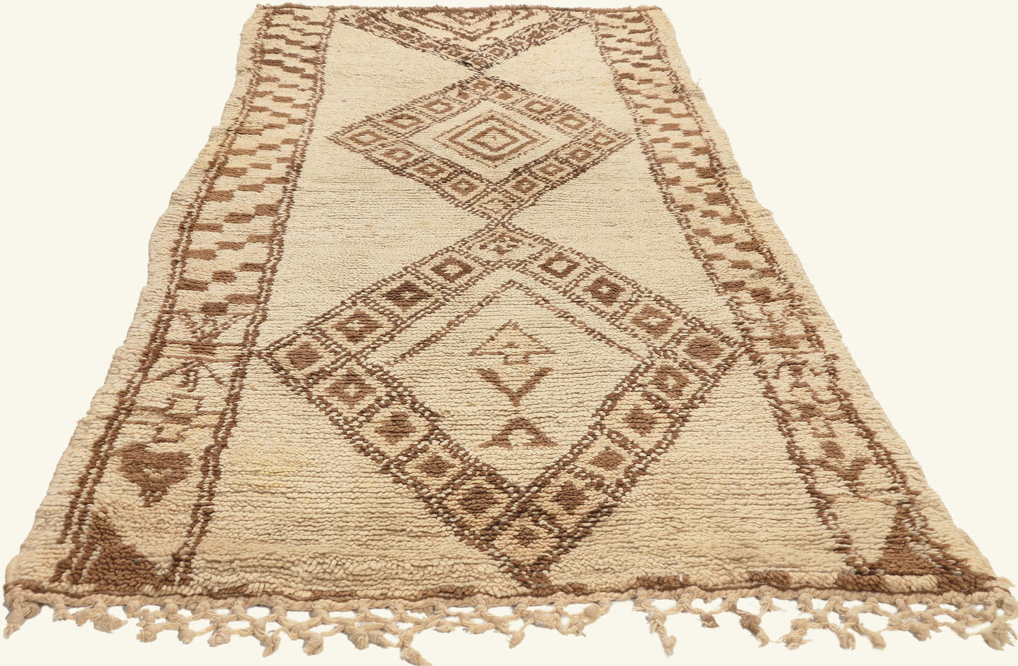 3 x 8 - Ivory Vintage Azilal Moroccan Rug - 22043