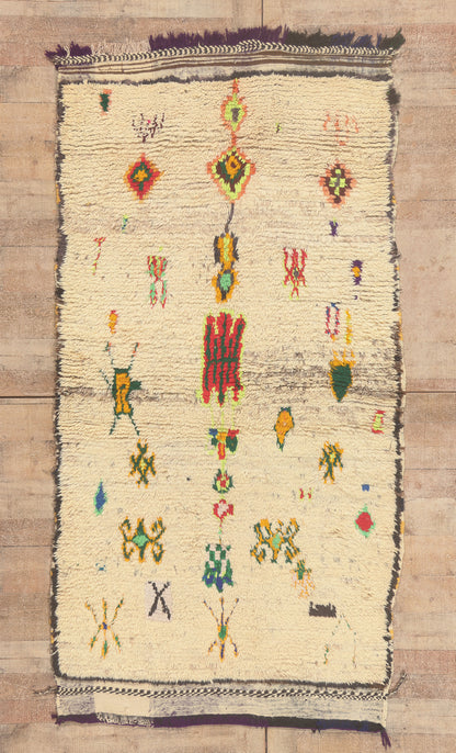 4 x 7 - Ivory Vintage Azilal Moroccan Rug - 22044