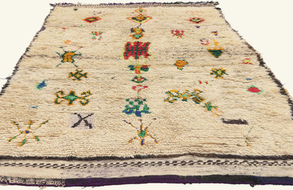 4 x 7 - Ivory Vintage Azilal Moroccan Rug - 22044