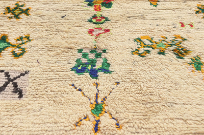 4 x 7 - Ivory Vintage Azilal Moroccan Rug - 22044